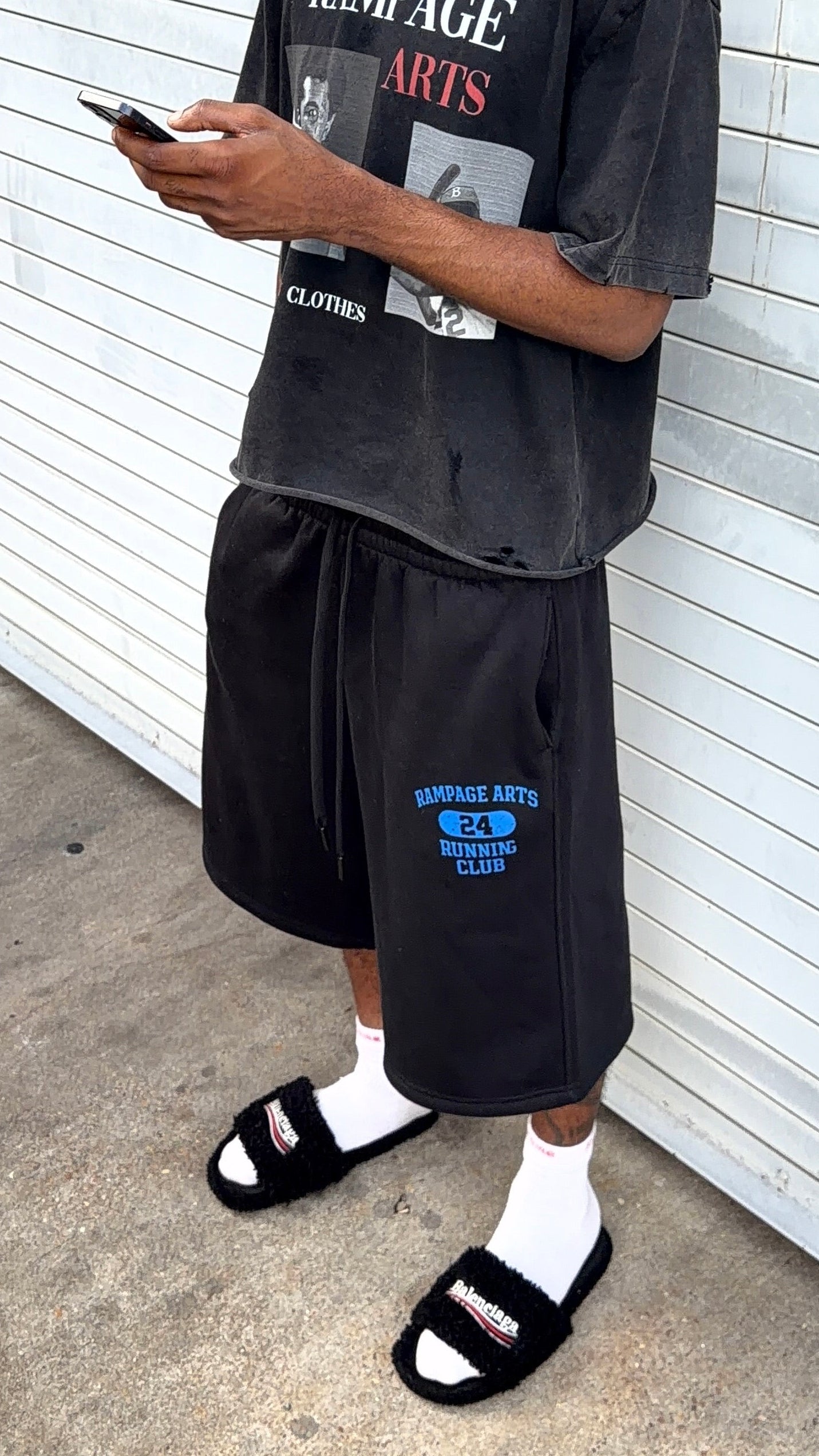 Blue 3/4 Running Club Shorts
