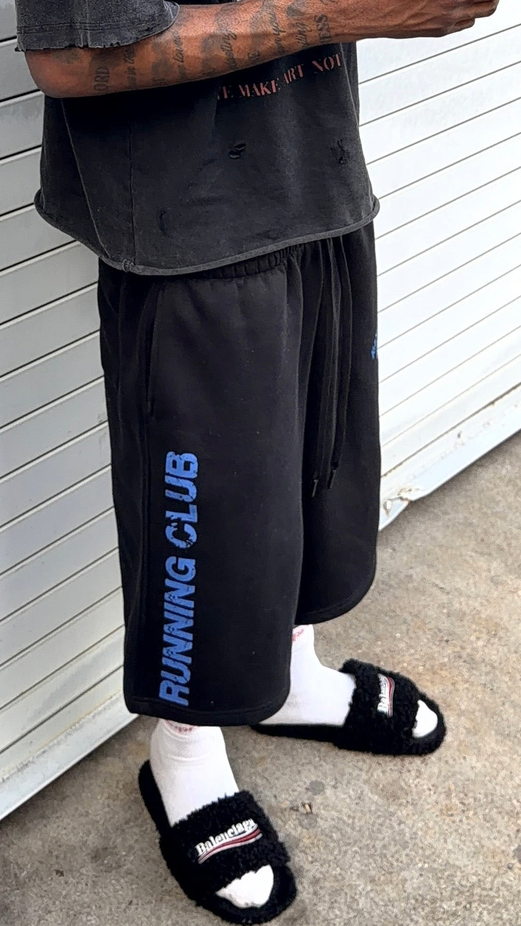 Blue 3/4 Running Club Shorts
