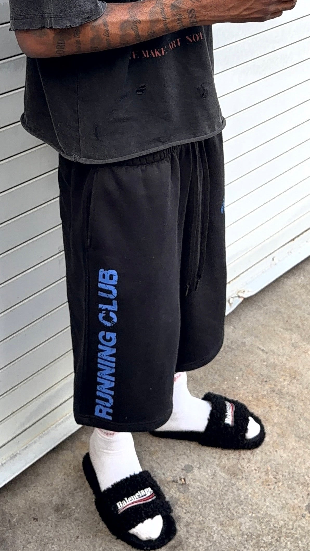 Blue 3/4 Running Club Shorts